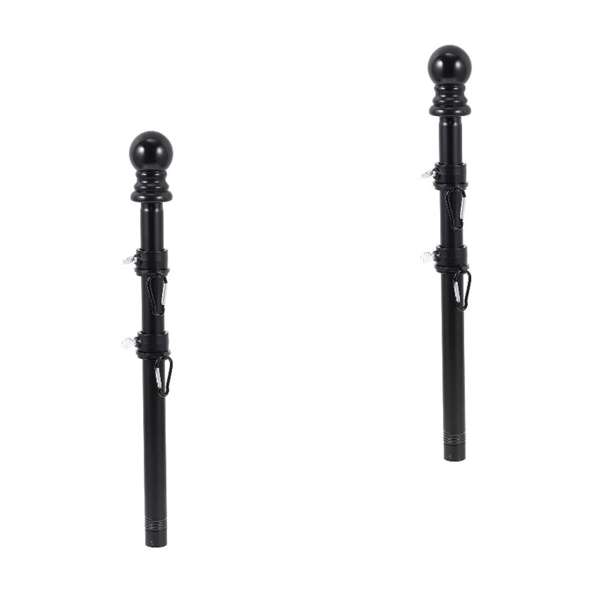 Masteelf 2 Sets of Rotatable Flag Pole Stainless Steel Flagpole with Base and Flag Rings