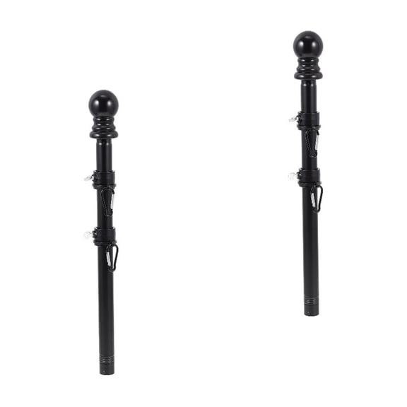 Masteelf 2 Sets of Rotatable Flag Pole Stainless Steel Flagpole with Base and Flag Rings