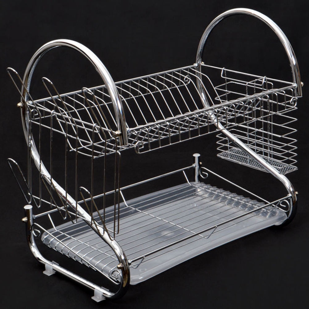 Dish 2 Racks Masteelf 2 -Tier Double-layer Dish Storage Rack Drying Dishes Racks ...
