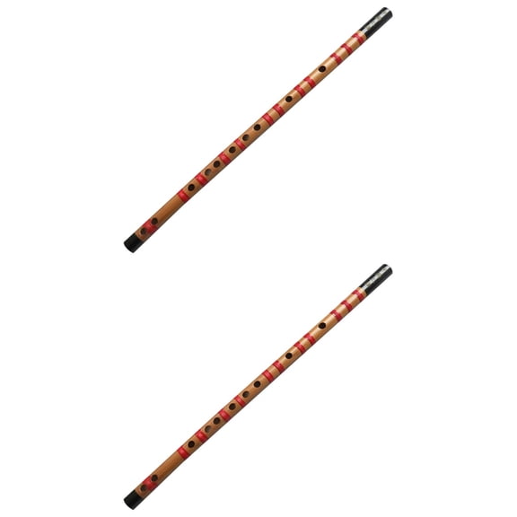 Masteelf 2 pcs Chinese Style Wooden Flute Introductory Flute for Beginners Student (F Key)