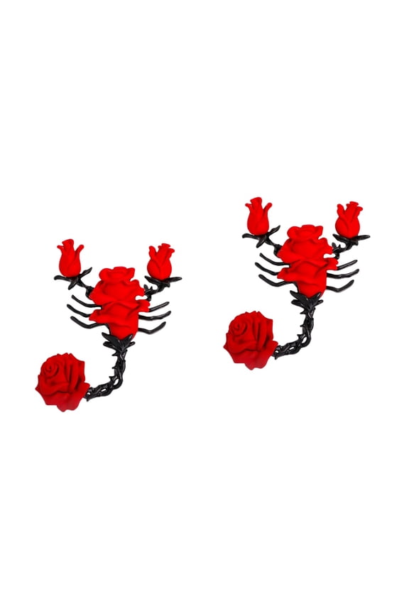 2 pcs  Creative Scorpion Shape Rose Pattern Brooch Vintage Brooch Clothes Decor