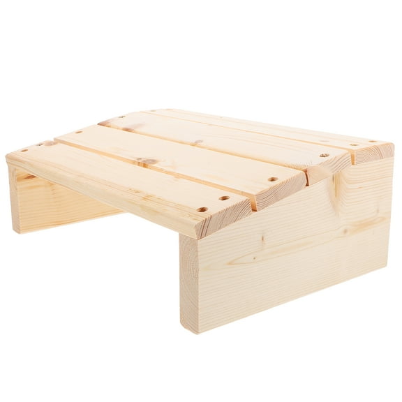 Masteelf 2 pcs Office Desk Bathroom Foot Rest Bench Tilted Wooden Foot Rest Stool