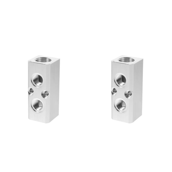 Masteelf 2 pcs Pneumatic Manifold- Air Distribution Block Manifold Fitting ( Silver )