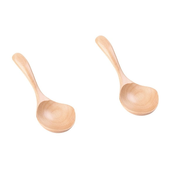 Masteelf 2 pcs  Fashion Wooden Soup Spoon Home Porridge Spoon Large Kitchen Rice Spoon