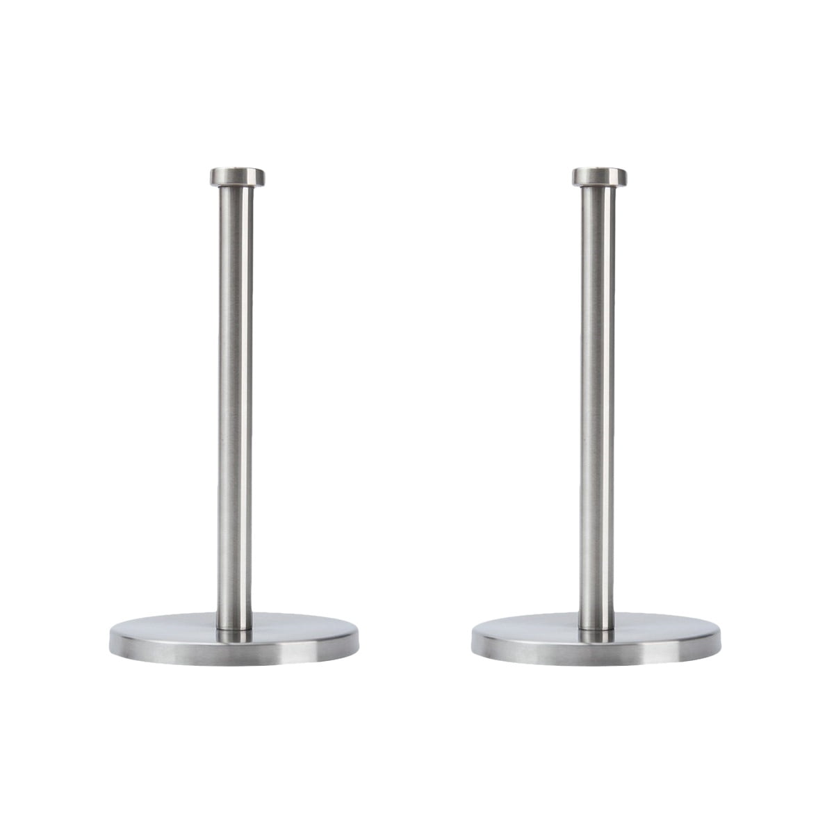 Masteelf 2 pcs  Stainless Steel Upright Paper Towel Holder Stand for Home Kitchen Countertop Table (Flat Top)