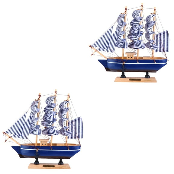 Masteelf 2-Pack Wooden Sailboat Model Kit, Decorative Sailing Ship Vessel for Home and Office Display