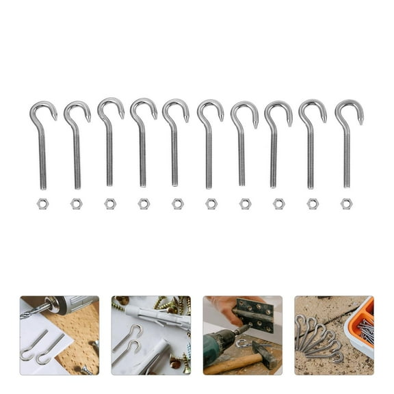 SWETRACE Stainless Steel Eye Bolts For Christmas Decoration 1 Set 10pcs