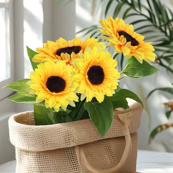 Masteelf 20 Pcs Artificial Sunflower Sunflowers for Decoration Dress