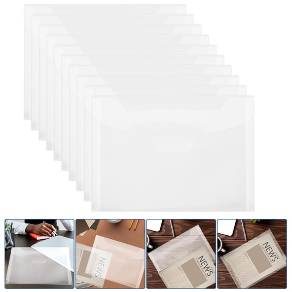 Masteelf  20 Pcs Clear Pocket File Holder Scrapbooking Storage Bags Lightweight