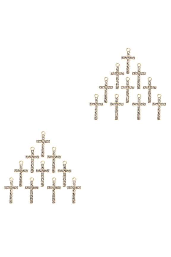 20 Pieces Cross Pendants for Jewelry Making, Delicate Cross Charms for Bracelets, Hand Chain Accessories