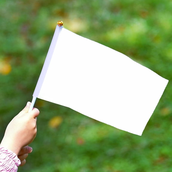 Masteelf 20 Pcs Hand Waving Flag Athletic Competition Flags Game Signal White