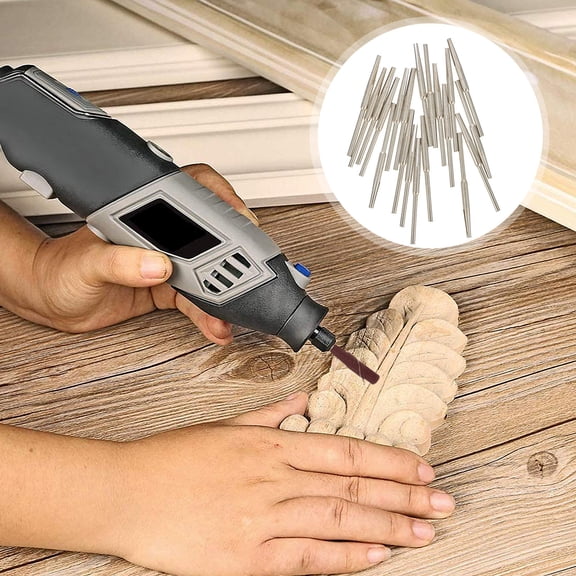 Masteelf  20 Pcs Professional Sanding Paper Sandpaper Clamp Rod Fixing Tool Silver