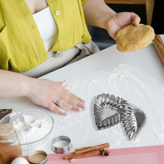 Masteelf 20 Pcs Reusable Shell Tart Molds Set, Non-Stick Rust-Resistant Baking Molds , Pie, and Dessert