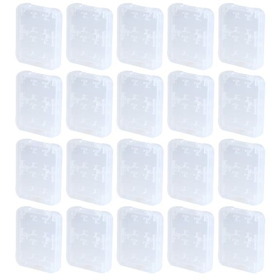 Masteelf 20 Pcs Slots Cards Card Box Memory Card Keeper Miss 5.00X4.00X0.50CM White