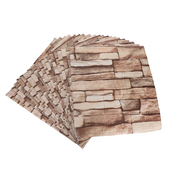 Masteelf  20 Pcs Three-dimensional Wall Sticker Artificial Wallpaper Decoration