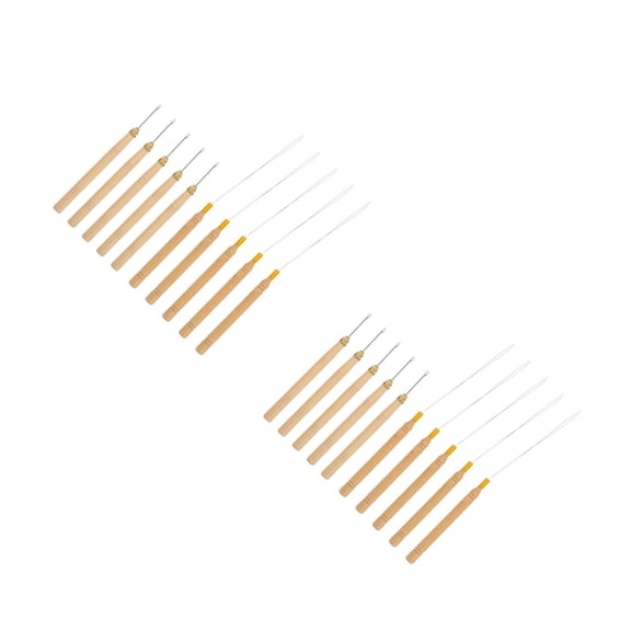 Masteelf 20 Pcs  Wood Handle Dreadlocks Crochet Hooks Dreadlock Weaving Crochet Needles