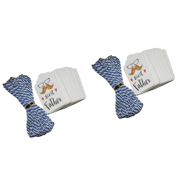 Masteelf 200 pcs Father's Day Paper Labels Lovely Gift Tag Moustache Glasses Bookmark Creative Hanging Tag Message