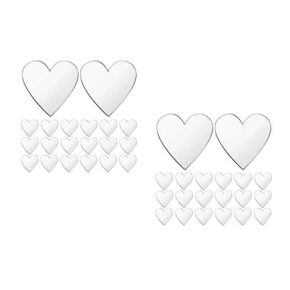 Masteelf 200 pcs Heart Mirror Wall Decal 3D Acrylic Heart Mirrors Wall Art Decor Removable Heart Wall Sticker Heart Shape for Wall Decorations
