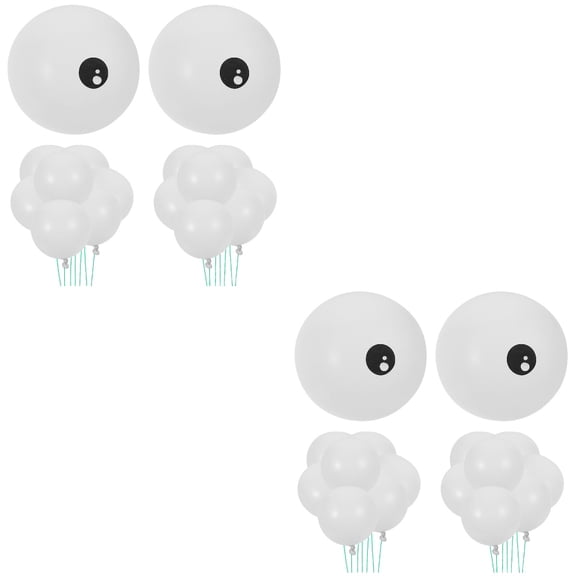 Masteelf 200 pcs Holiday Balloons Thick Eye Balloon White Latex Eyeball Balloons