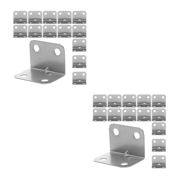 Masteelf 200 pcs L Shaped Metal Corner Connectors For Wood Furniture Shelf Support Right Angle Brackets For Joining Tables Nickel Plated