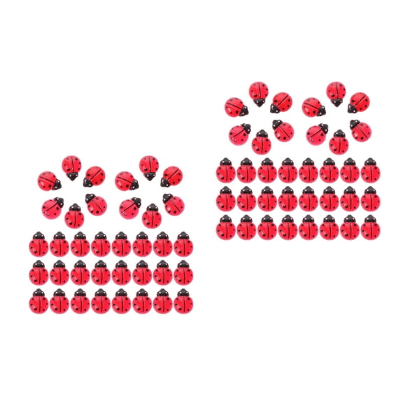 Masteelf 200 pcs Mini Ladybugs Figurines For Garden Decor Small Resin Animal Figures Dollhouse Accessories Micro Landscape Ornaments And Diy Craft Projects