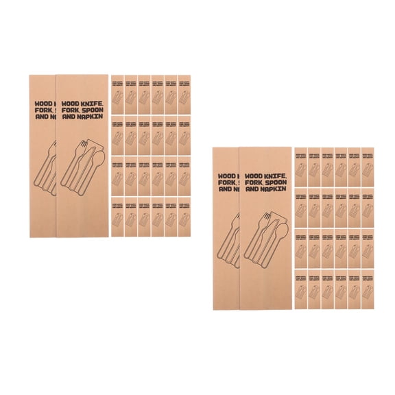 Masteelf 200 pcs Paper Silverware Holder Restaurant Spoon Sleeves Disposable Cutlery Sleeves Kitchen Chopsticks Holder Kraft Paper Cutlery Bags for Christmas Events Parties