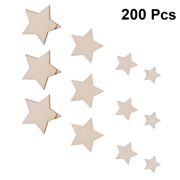 IDEANATEGRATE Embellishments For Crafts Rustic Wood Star 200Pcs 3.50X3.20X3.20Cm