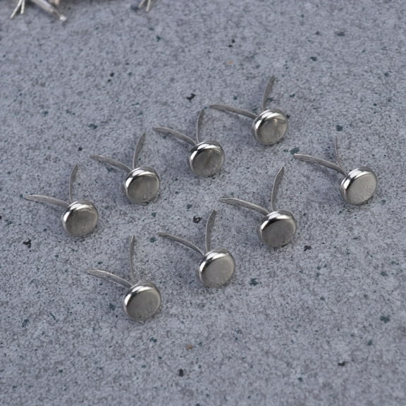 Masteelf 200pcs Silver Metal Brads Electroplated Round Paper Fasteners with Storage Box for Crafts DIY