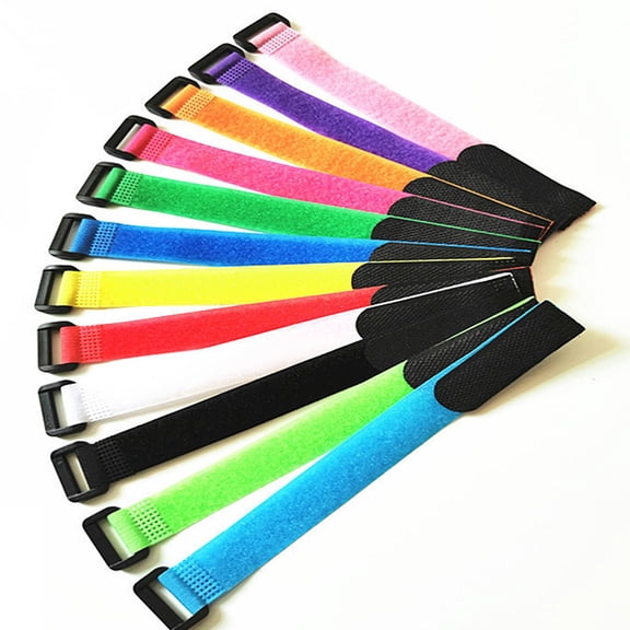 IDEANATEGRATE 20-Pack Black Adjustable Nylon and Polyester Luggage Straps for Cable Management and Organization
