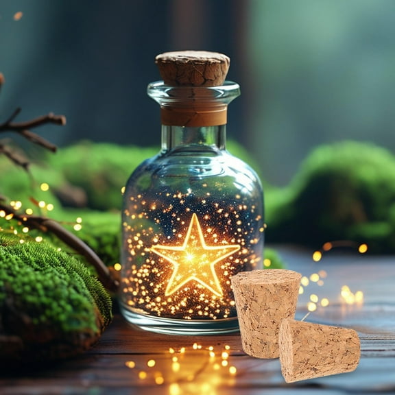 Masteelf 20Pcs Tapered Wood Cork Plugs for Sealing Glass Bottles DIY Projects Light Brown 15mm