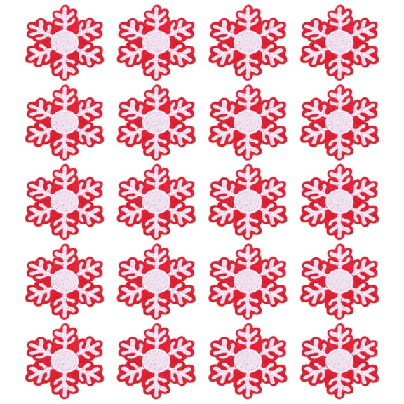 Masteelf 20Pcs Winter Snowflake Patches for Clothes Iron-On or Sew-On Embroidered Appliques DIY Sewing Accessories