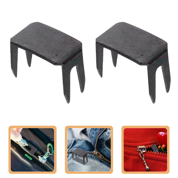 Masteelf 20Pcs Zipper Stoppers Zipper Stops Zippers Repair Kits for Bags Coats Jackets Zippers Rescue Repair Black