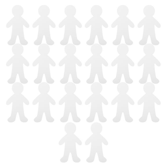 Masteelf 20pcs Blank People Shapes White Cutouts Unfinished Paper Human Cutouts Children's Drawing Stencils Art Project Supplies Boy