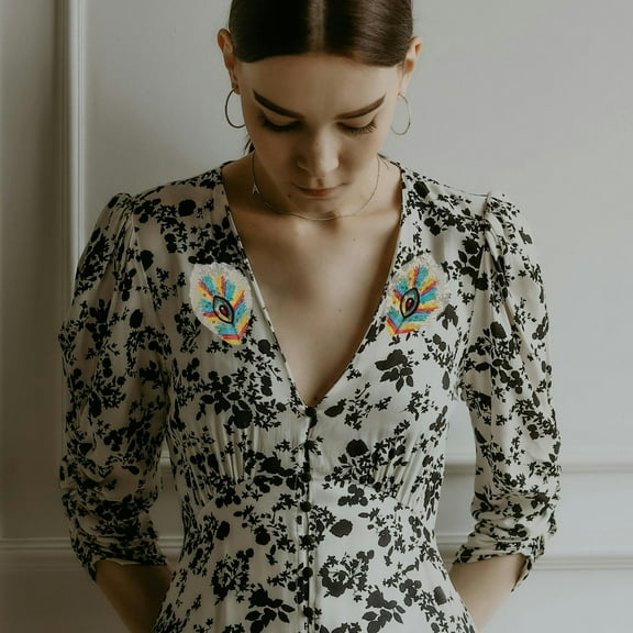 Masteelf 20pcs Peacock Eye Embroidery Patches Suitable For Performance Costumes Holiday Decorations Iron On Or Sew On Appliques Adds Unique Style To Clothing