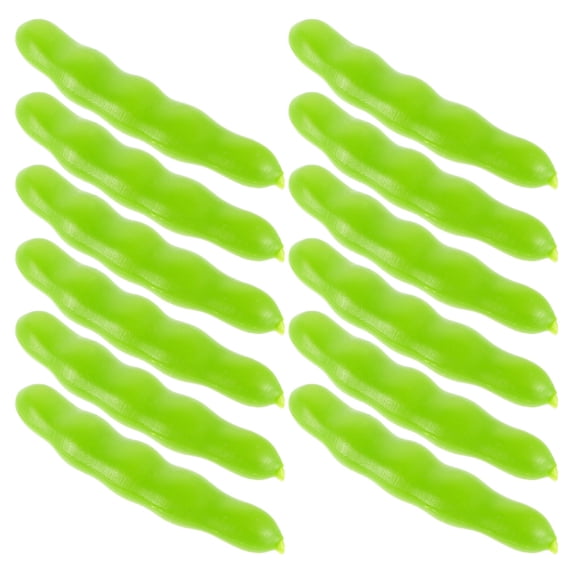 Masteelf 20pcs Realistic Plastic Pea Models Lifelike Green Vegetable Decor Fake Pea Props Simulated Vegetable Artificial Sweet Pea