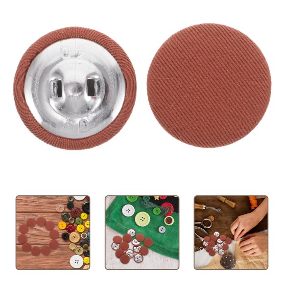 Masteelf 20pcs Round Fabric Covered Sewing Buttons with Aluminum Base, Decorative Buttons for Sweaters, Shirts, Coats, and Suits