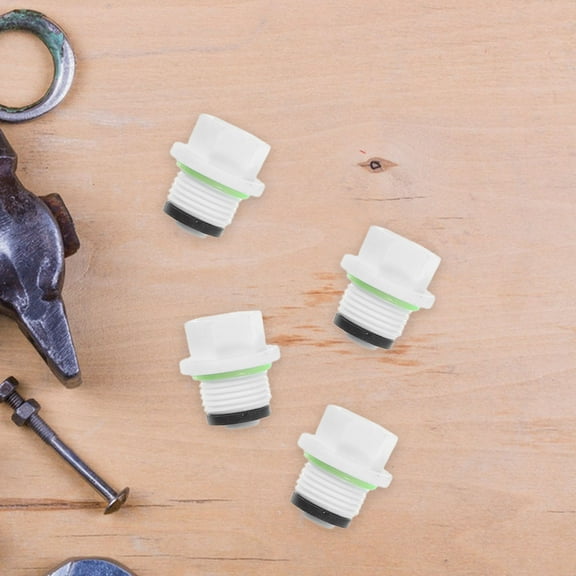 Masteelf 20pcs White Plastic Threaded Hose Plugs Multi-Use 1/2 Pipe End Caps Leak Prevention Plastic Tubing Stopper Pipe End Cap Fitting