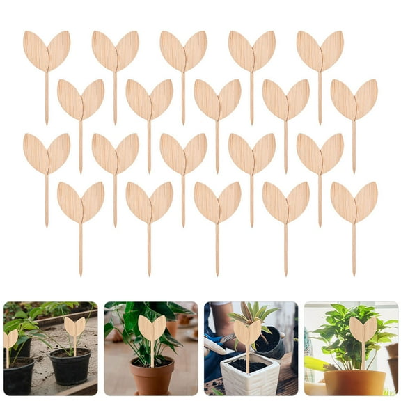 Masteelf 20pcs Wooden Garden Tags Blank Plant Signs for Potted Plants and Yard Use
