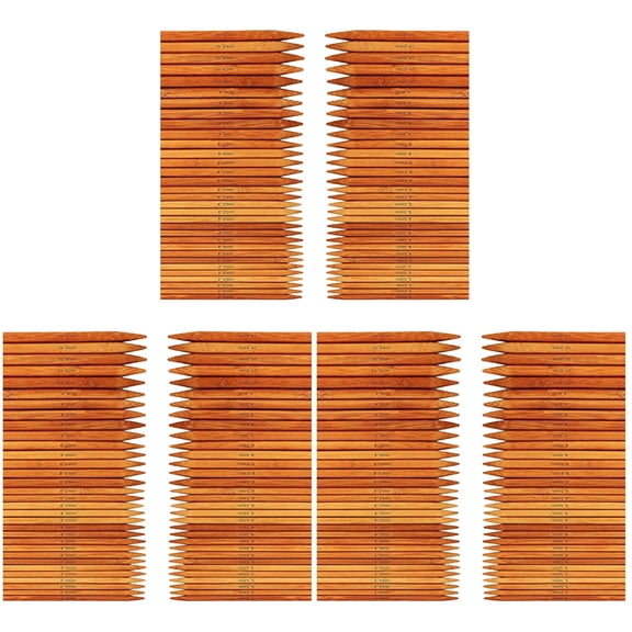 Masteelf 225 Pcs 20cm Bamboo Knitting Needles Set Dual-end Carbonization Knitting Needles Handmade Long Sweater Straight Needle Kit for Home DIY Sewing (Chocolate)