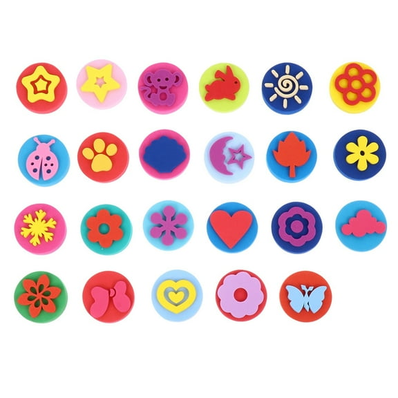Masteelf 23pcs Kids Self- Ink Stamps Colored Stampers EVA Fun Stamps Set Painting Drawing Stamper Pad Stocking Sruffers for Christmas Party Favors DIY Craft Scrapbooking