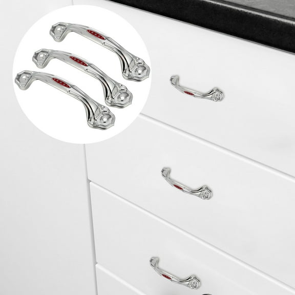 Masteelf  24 Pcs Stainless Steel Handle Cabinets Knobs Door Handles Silver