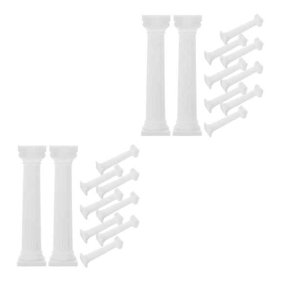 Masteelf MLINS 24 pcs Mini Roman Column Tabletop Statues Small Pillar Decorations for Table Photo Props Sand Roman Pillar Model Decor