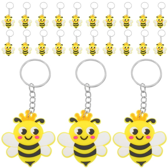 Masteelf 24pcs Bee Keychain Bee Charm Keychain Bee Keyring Bee Key Holder Bee Party Favors Bee Decorations For Bee Theme Party Supplies