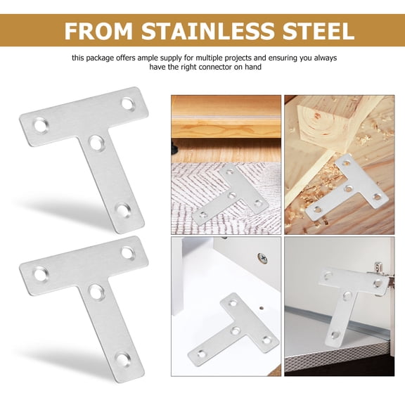 Masteelf 25 Pcs Shelf Connectors for Wood Metal Mending Plate Silver