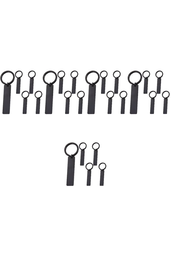 25 pcs Diy Lettering Keychains Stainless Steel Blank Keychain Engraved Blank Key Chain