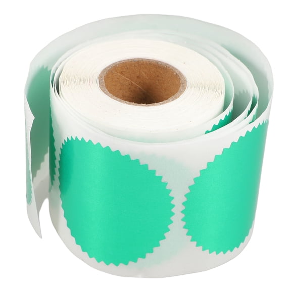 Masteelf 250pcs Round Green Metallic Seals with Serrated Edge for Packaging, Envelopes, Certificates, Paper, Reward Stickers, Embossing Labels