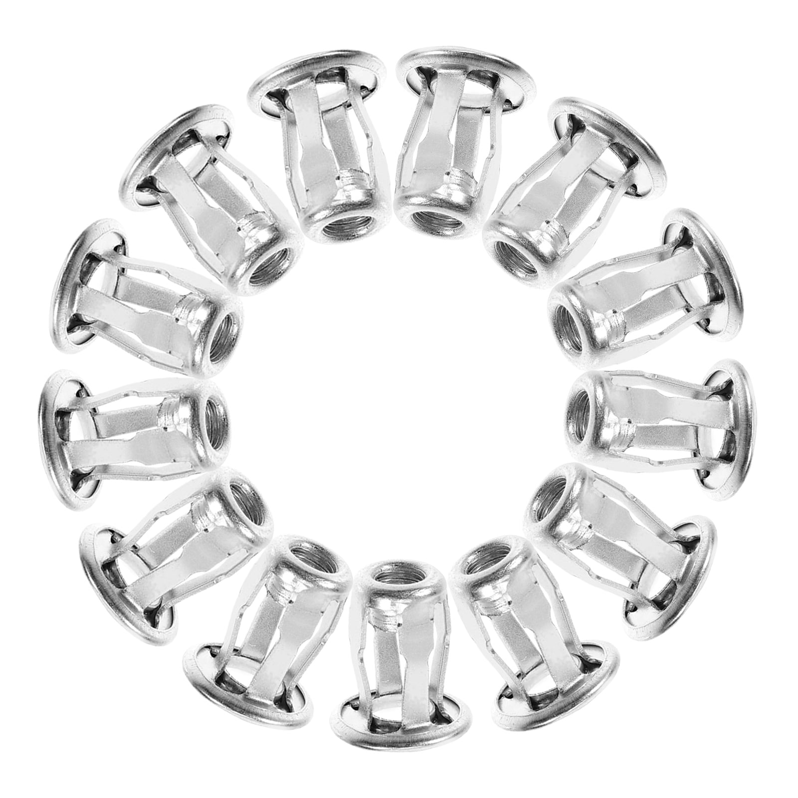 25pcs 1/4-20 Thread Nut Insert Set – Petal Nuts & Screw Anchors For Blind Holes In Plastic, Metal, Wood – Galvanized Carbon Steel