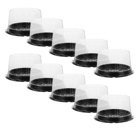 HEATSHAKING Masteelf 25pcs Round Plastic Cake Boxes Clear Cake Carriers with Lids for Packing Round Mousse Cakes Transparent Plastic Cake Containers