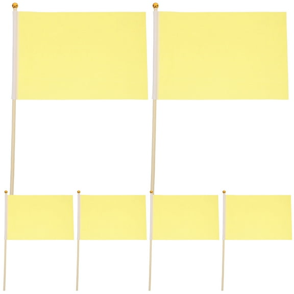 IDEANATEGRATE Solid Color Flags Small Handheld Flag Yellow 25pcs