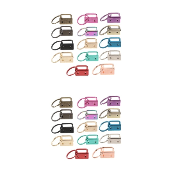 Masteelf 28 pcs  Key Fob Hardware Keychain Hardware Metal Keychain Kit Keychain Accessories Wristlet Clamp Bulk for Key Chains Key Lanyard